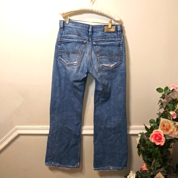 Vintage Diesel Tyel Distressed Button-Fly Bootcut Jeans Made In Italy - Picture 7 of 14